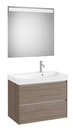 Conjunto Pack Ona (mueble base c/2 cajones, lavabo de FINECERAMIC dcha. y espejo LED) 800x460x645 mm, olmo oscuro, (A851706511)