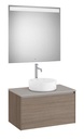 Conjunto Pack Ona (mueble base c/1 cajón, lavabo FINECERAMIC sobreenc., espejo LED) 794x457x443 mm, olmo oscuro, (A851712511)