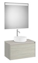 Conjunto Pack Ona (mueble base c/1 cajón, lavabo FINECERAMIC sobreenc., espejo LED) 794x457x443 mm, roble claro, (A851712512)