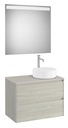 Conjunto Pack Ona (mueble base c/2 caj., lav. FINECERAMIC sobreenc. dcha., espejo LED) 794x457x583 mm, roble claro, (A851715512)