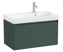 Conjunto Unik Ona (mueble base c/1 cajón y lavabo a la derecha de FINECERAMIC) 800x460x505 mm, verde mate, (A851719513)