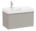 Conjunto Unik Ona (mueble base c/1 cajón y lavabo a la izquierda de FINECERAMIC) 800x460x505 mm, gris mate, (A851720510)
