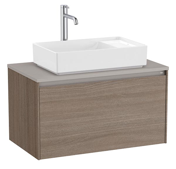 Mueble base Ona c/1 cajón, p/lavabo de sobre encimera, 794x457x443 mm, olmo oscuro, (A851724511)