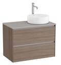 Mueble base Ona c/2 cajones, p/lavabo de sobre encimera a la derecha, 794x457x583 mm, olmo oscuro, (A851727511)