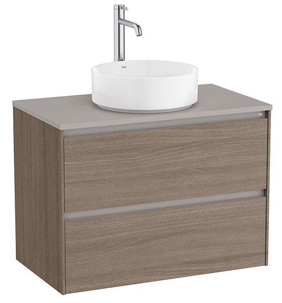 Mueble base Ona c/2 cajones, p/lavabo de sobre encimera centrado, 794x457x583 mm, olmo oscuro, (A851728511)