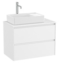Mueble base Ona c/2 cajones, p/lavabo de sobre encimera a la izquierda, 794x457x583 mm, blanco mate, (A851729509)