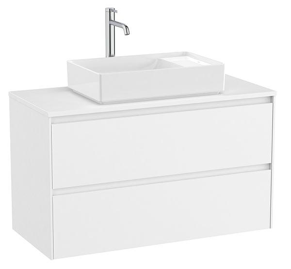 Mueble base Ona c/2 cajones, p/lavabo de sobre encimera, 994x457x583 mm, blanco mate, (A851730509)