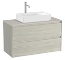 Mueble base Ona c/2 cajones, p/lavabo de sobre encimera, 994x457x583 mm, roble claro, (A851730512)