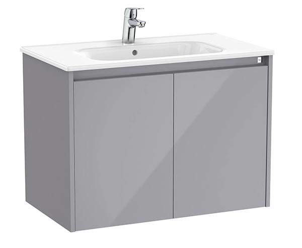 Conjunto Unik Tenet (mueble base c/2 puertas y lavabo) 785x460x565 mm, gris brillante, (A851774516)