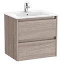 Conjunto Unik Tenet (mueble base c/2 cajones y lavabo) 585x460x565 mm, roble city texturizado, (A851775402)