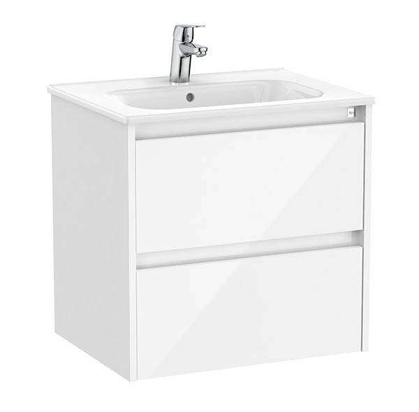 Conjunto Unik Tenet (mueble base c/2 cajones y lavabo) 585x460x565 mm, blanco brillo, (A851775806)