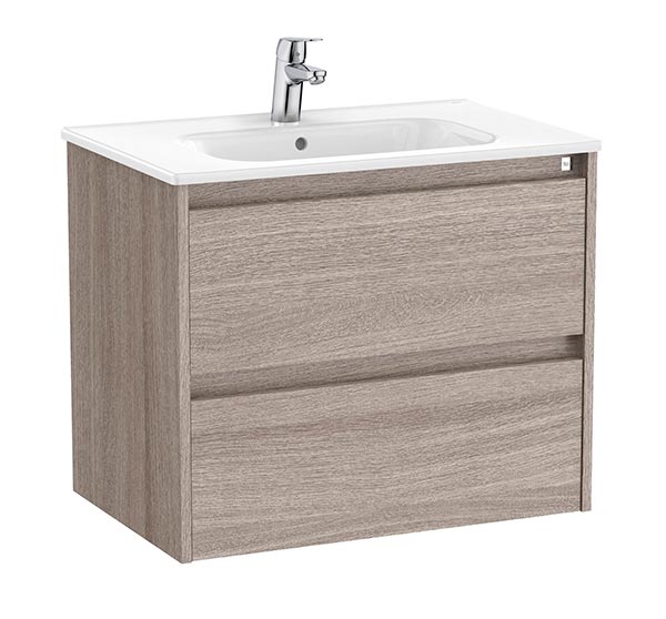 Conjunto Unik Tenet (mueble base c/2 cajones y lavabo) 685x460x565 mm, roble city texturizado, (A851776402)