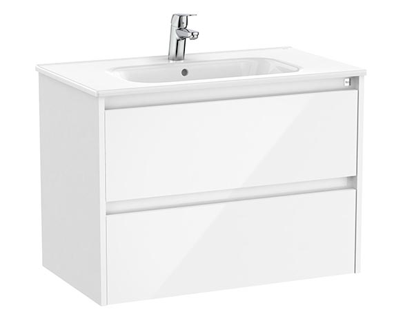 Conjunto Unik Tenet (mueble base c/2 cajones y lavabo) 785x460x565 mm, blanco brillo, (A851777806)