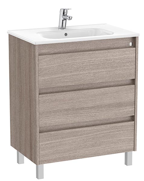 Conjunto Unik Tenet (mueble base c/3 cajones y lavabo) 685x460x740 mm, roble city texturizado, (A851780402)