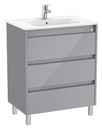Conjunto Unik Tenet (mueble base c/3 cajones y lavabo) 685x460x740 mm, gris brillante, (A851780516)