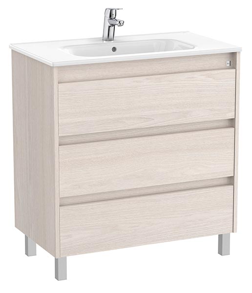 Conjunto Unik Tenet (mueble base c/3 cajones y lavabo) 785x460x740 mm, fresno nórdico, (A851781434)