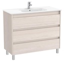 Conjunto Unik Tenet (mueble base c/3 cajones y lavabo) 985x460x740 mm, fresno nórdico, (A851782434)