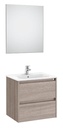 Conjunto Pack Tenet (mueble base c/2 cajones, lavabo, espejo y aplique LED) 585x460x565 mm, roble city texturizado, (A851785402)