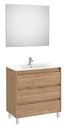Conjunto Pack Tenet (mueble base c/3 cajones, lavabo, espejo y aplique LED) 785x460x740 mm, nogal, (A851791517)