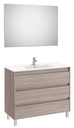 Conjunto Pack Tenet (mueble base c/3 cajones, lavabo, espejo y aplique LED) 985x460x740 mm, roble city texturizado, (A851792402)