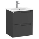 Conjunto Aleyda Unik (mueble base compacto c/2 cajones y lavabo) 505x380x565 mm, negro mate, (A851809523)