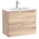 Conjunto Aleyda Unik (mueble base compacto c/2 cajones y lavabo) 705x380x565 mm, beige madera, (A851811524)