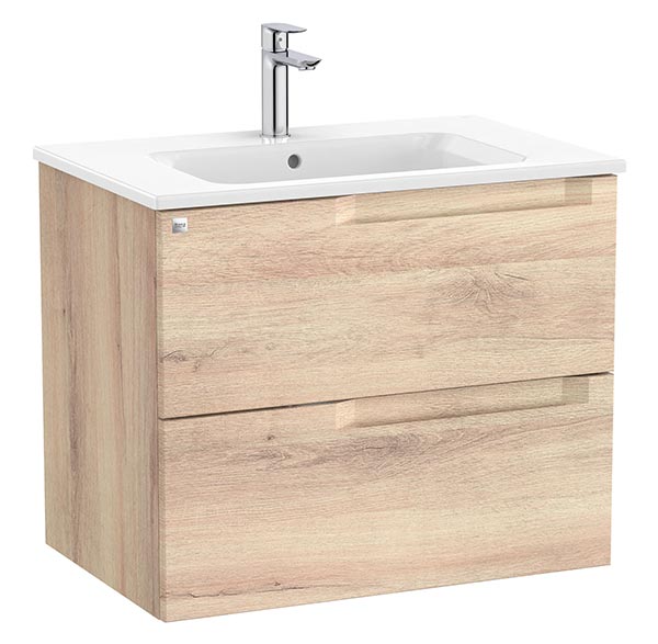 Conjunto Aleyda Unik (mueble base c/2 cajones y lavabo) 705x460x565 mm, beige madera, (A851814524)