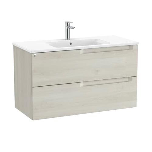 Conjunto Aleyda Unik (mueble base c/2 cajones y lavabo centrado) 1005x460x565 mm, blanco madera, (A851819525)