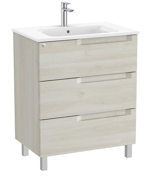 Conjunto Aleyda Unik (mueble base c/3 cajones y lavabo) 705x460x740 mm, blanco madera, (A851822525)