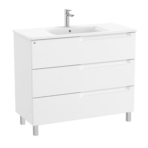 Conjunto Aleyda Unik (mueble base c/3 cajones y lavabo centrado) 1005x460x740 mm, blanco mate, (A851827509)