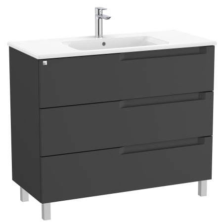 Conjunto Aleyda Unik (mueble base c/3 cajones y lavabo centrado) 1005x460x740 mm, negro mate, (A851827523)