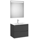 Conjunto Aleyda Pack (mueble base c/2 cajones, lavabo y espejo LED) 705x460x565 mm, negro mate, (A851834523)