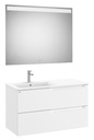 Conjunto Aleyda Pack (mueble base c/2 cajones, lavabo a la izquierda y espejo LED) 1005x460x565 mm, blanco mate, (A851840509)