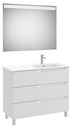 Conjunto Aleyda Pack (mueble base c/3 cajones, lavabo a la derecha y espejo LED) 1005x460x740 mm, gris piedra, (A851846514)