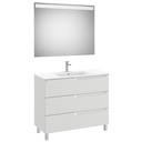Conjunto Aleyda Pack (mueble base c/3 cajones, lavabo centrado y espejo LED) 1005x460x740 mm, gris piedra, (A851847514)