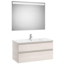 Conjunto Pack The Gap (mueble base c/2 cajones, lavabo centrado y espejo LED) 1005x460x537 mm, fresno nórdico, (A851854434)