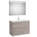 Conjunto Pack The Gap (mueble base c/3 cajones, lavabo centrado y espejo LED) 1005x460x763 mm, roble city text.o, (A851855402)