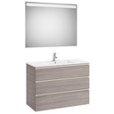 Conjunto Pack The Gap (mueble base c/3 cajones, lavabo centrado y espejo LED) 1005x460x763 mm, nogal, (A851855517)