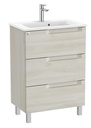 Conjunto Aleyda Unik (mueble base compacto c/3 cajones y lavabo) 605x380x740 mm, blanco madera, (A851883525)