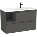 Conjunto Unik Tenue (mueble base c/2 cajones y lavabo derecha) 1005x460x650 mm, ónix, (A851938531)
