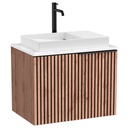 Conjunto Unik Horizon (mueble c/1 cajón encimera marm. y lavabo de sobre encimera) 719x494x560 mm, blanco/blanco, (A851954554)