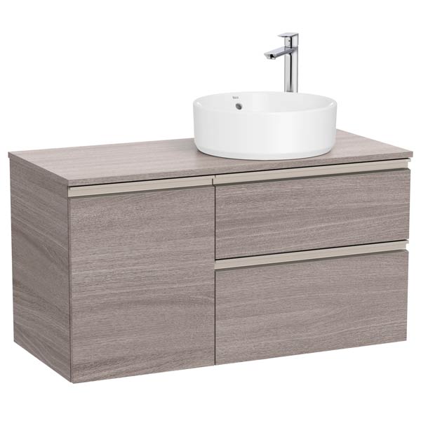 Mueble base The Gap c/2 cajones, p/lavabo de sobre encimera derecha, 1000x460x537 mm, roble city texturizado, (A851956402)