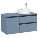 Mueble base The Gap c/2 cajones, p/lavabo de sobre encimera derecha, 1000x460x537 mm, azul mate, (A851956548)