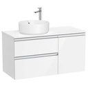 Mueble base The Gap c/2 cajones, p/lavabo de sobre encimera izquierda, 1000x460x537 mm, blanco brillo, (A851957806)