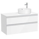 Mueble base The Gap c/2 cajones, p/lavabo de sobre encimera derecha, 1000x460x537 mm, blanco brillo, (A851958806)