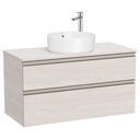 Mueble base The Gap c/2 cajones, p/lavabo de sobre encimera central, 1000x460x537 mm, fresno nórdico, (A851960434)