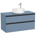 Mueble base The Gap c/2 cajones, p/lavabo de sobre encimera central, 1000x460x537 mm, azul mate, (A851960548)