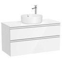 Mueble base The Gap c/2 cajones, p/lavabo de sobre encimera central, 1000x460x537 mm, blanco brillo, (A851960806)