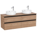 Mueble base The Gap c/4 cajones, p/2 lavabos de sobre encimera 1400x460x537 mm, nogal, (A851961517)