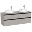 Mueble base The Gap c/4 cajones, p/2 lavabos de sobre encimera 1400x460x537 mm, gris mate, (A851961547)